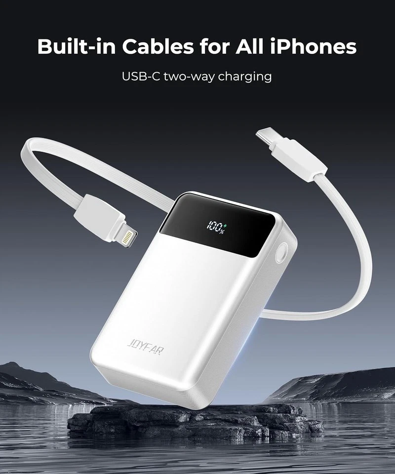 JOYFAR 移动电源,30,000mAh 便携式充电器 带内置电缆,22.5W — 第 1/4 张图片