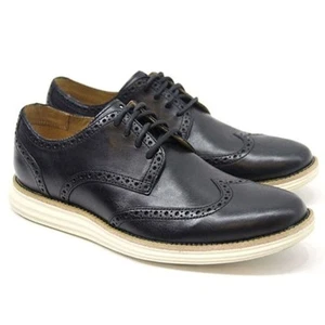 Punta Cole Haan Lunar Grand Wing - TAGLIA 7 - C14110 pelle nera avorio bianca - Foto 1 di 7
