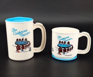 The California Raisins Plastic Cup w/ Lid & Mini Max Mug Coffee Cup 1987 Vintage - Picture 1 of 12