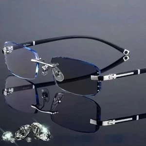 Gafas de lectura fotocromáticas Gunmetal progresivas sin montura lupa anti-azul - Imagen 1 de 12