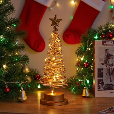 Lámpara de Mesa Árbol de Navidad, LED Navidad Espiral Luz Nocturna con Brillo S... Foto 1 de 4