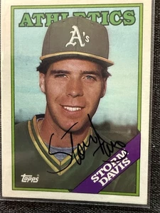1988 Topps Storm Davis Autograph signed Auto #248 Oakland Athletics - Bild 1 von 1