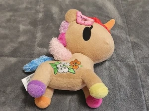 Tokidoki Unicorno Kaili Sunkissed hellbraun Plüschtier 8 Zoll Hawaii Blumen Stofftier - Bild 1 von 10