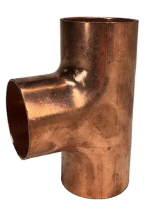 NIBCO Straight Tee 2-1/2" CTS C x C x C Solder Joint Copper Sweat Fitting - Picture 1 of 8