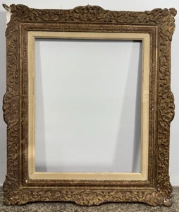 Cadre ancien sculpté 6F Montparnasse restaurations à prévoir Feuillure: 42x34cm - Foto 1 di 7