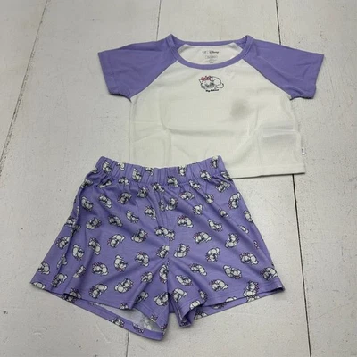 Conjunto de pijama Gap infantil roxo branco Disney gato gráfico manga curta feminino tamanho 6T - Imagem 1 de 4