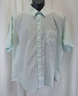 Винтажная рубашка McGregor на пуговицах мужская размер 16,5 как новая зеленая с коротким рукавом - Изображение 1 из 4