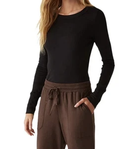 NEU Michael Stars OS Damen Langarm Oberteil schwarz Chine Rundhalsausschnitt T-Shirt Stil 0428 - Bild 1 von 9