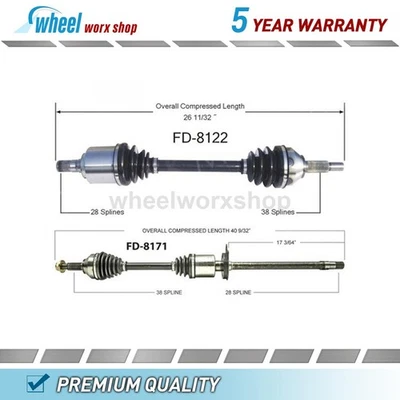 Front CV Axle Shaft CV Joint for Ford Five Hundred 3.0L FWD 2005 2006 2007 - Image 1 of 3