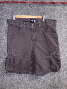 North Face Cargo Shorts Mens 34 x 10 Black Fade Canvas Cotton Outdoor Hiking - Picture 1 of 6