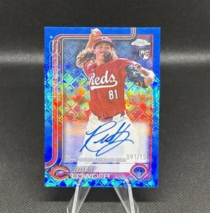 2025 Topps Chrome Logofractor Edition Rhett Lowder RC Auto Blue /150 REDS - Foto 1 di 3