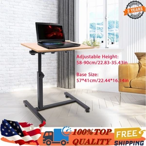 Home Office Laptop Desk Rolling Adjustable 360 Rotation Computer Mobile Stand - Picture 1 of 18