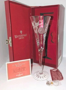 Waterford Kristall 12 Days of Christmas drei französische Hühner Flöte Glas 3. Auflage NEU! - Bild 1 von 17