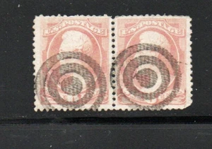 Sello de Estados Unidos #208... 6¢ Par Lincoln... Cancelación ojo de buey... Usado... CV $230 - Imagen 1 de 2