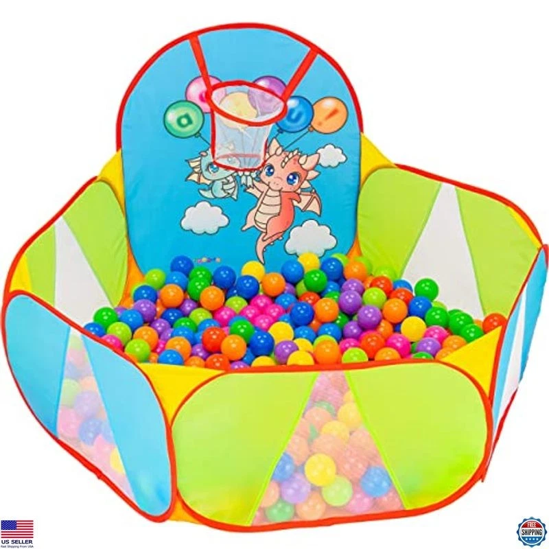 Pozo de bolas para niños de 4 pies - Piscina de juego interior para niños pequeños y bebés con aro y bolsa Foto 1 de 4