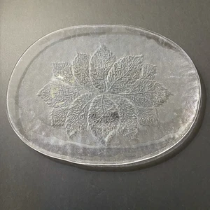 Kosta Boda of Sweden Crystal PARTY (di Ann Warff) piatto ovale 14,5" design LEAF - Foto 1 di 14