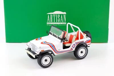 1:18 Greenlight 1973 Jeep CJ-5 Eccellente Jeep Bianco/Rosso/Blu - Immagine 1 di 4