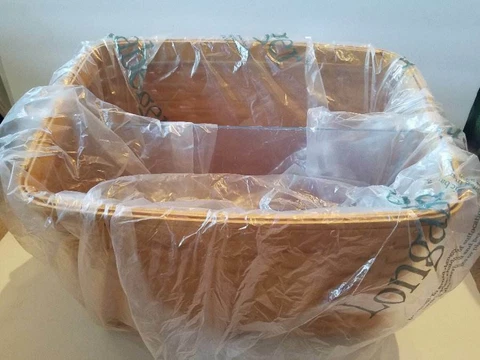 New 2003 LONGABERGER NEWSPAPER basket divided protector set CLASSIC stain USA Cover