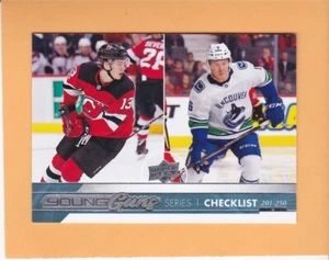 NICO HISCHIER BROCK BOESER #250 2017-18 UPPER DECK YOUNG GUNS CHECKLIST NM-MT - Picture 1 of 2
