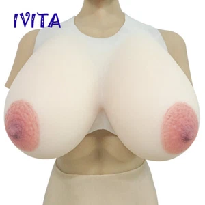 Full Silicone Cross Straps Style Fake Boobs Huge Breast Forms Transgender 21XL - Picture 1 of 7