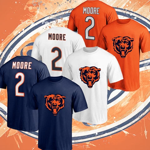 SALE!!! DJ Moore #2 Chicago Bears Name & Number T-Shirt Gift Fan S_5XL Cover