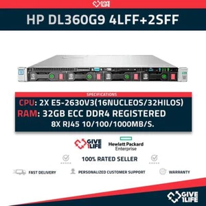 Servidor Rack HP DL360G9 4LFF+2SFF 2xE5-2630v3 + 32GB DDR4 + P440AR HSTNS-2146 - Imagen 1 de 9