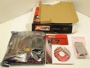 Vintage 2004 MINT New Boxed Set PC CHIPS M863G Motherboard, Athlon 2800 Sealed - Zdjęcie 1 z 16