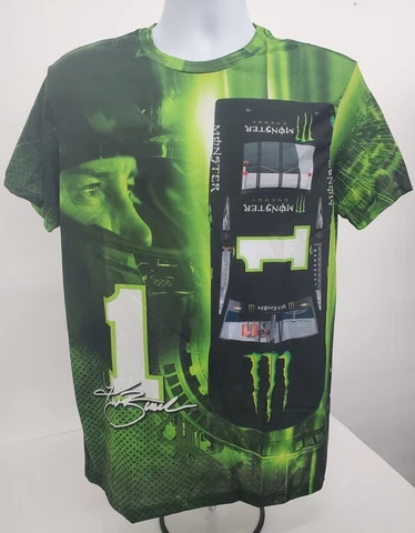 Kurt Busch Monster Energy Sublimated NASCAR Shirt Adult LARGE NEW Cover