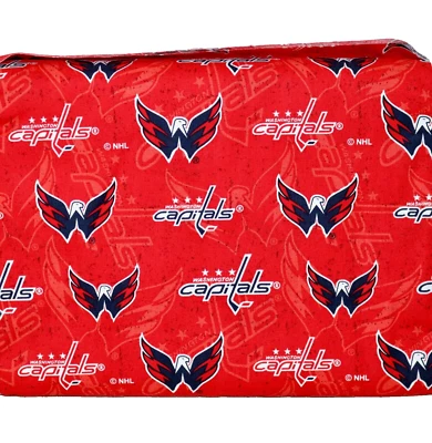 Washington Capitals ~ Logo On Logo Pattern NHL Cotton Fabric 1/4 Yard 9” X 44” - Image 1 of 4