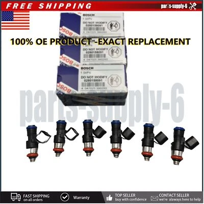OEM 0280158091 6PCS Fuel Injector OEM For Mazda CX-9 Lincoln MKZ Edge 3.5L 3.7L - Изображение 1 из 4