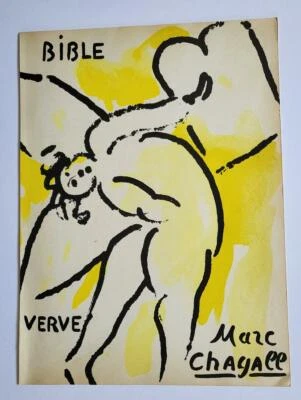 Litografía de piedra original Marc Chagall "Bible Angel" 1956 Mourlot 118 edición limitada Foto 1 de 2
