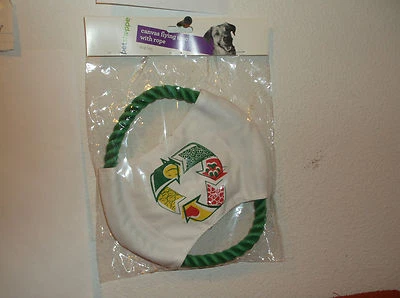 BRAND NEW "PETSHOPPE" DOG CANVAS FLYING 8" DISC w/ ROPE TOY..  - Image 1 of 3