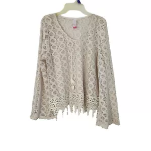 No Boundaries XXL Idyllic Ivory Crochet Lace Top - Picture 1 of 4