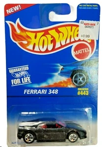 Hot Wheels 1996 negro Ferrari 348 5SP ruedas 443 base de plástico negro - Imagen 1 de 5