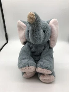 Ty Tylux Pluffies Elephant Winks Black Bead Eyes Plush Beans Grayish Blue 8” - Picture 1 of 11