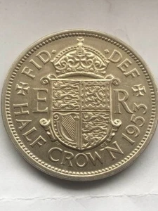 Half Crown 1953 in vz Erhaltung - sehr schön - Bild 1 von 2