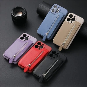 Zip Wallet Case For iPhone 16 Pro Max 15 14 13 12 11 X 8 7 6 SE Plus Stand Cover - Picture 1 of 17