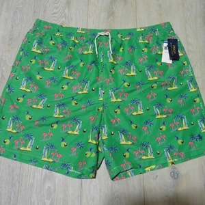 RALPH LAUREN POLO Mens 3XLT 3XL TALL SWIM SHORTS TRUNKS HAWAIIAN FLAMINGO 3XB - Picture 1 of 13