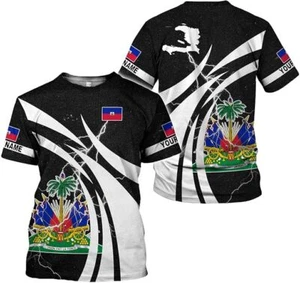 Personalized Haiti Pride Flag Shirt, Haitian Pride T shirt 3D for Men & Women - Picture 1 of 8
