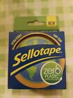 2X Sellotape Zero Plastic Tape Multi-Purpose Extra Sticky 24X30mm Clear