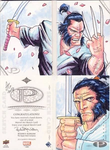 2014 Marvel Premier Dual Panel Sketch Card Wolverine Logan - Picture 1 of 1