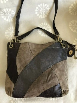 Bolso Bandolera Hobo FOSSIL LYLA Patchwork Cuero/Gamuza Foto 1 de 4