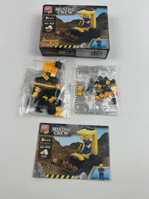 Block Tech Mining Crew Bulldozer Building Set w/o Figure Replacement SEALED - Image 1 of 4