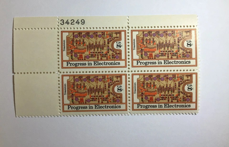US 8 Cent Progress In Electronics 1973, Scott #1501, Block Of 4 Stamps, VF MNH. - Image 1 of 1