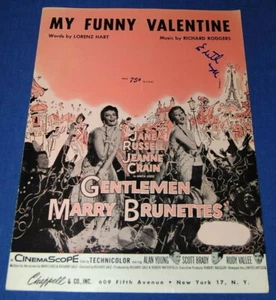 1937 My Funny Valentine Sheet Music From Gentlemen Marry Brunettes Fine Cond. - Picture 1 of 1