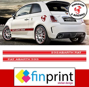 Fasce adesive Fiat 500 ABARTH 595 strisce laterali adesivi fiancate 500 OMAGGIO - Foto 1 di 1