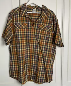 The North Face Men's Shirt Short Sleeve XL Brown Check Pockets Walking Hiking - Picture 1 of 10