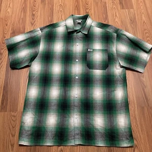 Camicia CalTop uomo grande verde bianco a quadri streetwear Chicano Y2000 vintage made USA - Foto 1 di 12