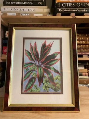 9x11 Picture Frame Vintage for 5x7 Photo Guided Dark Red Cherry Faux Wood - Image 1 of 4