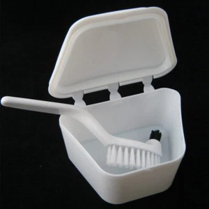 Denture Bath Brush Dental Retainer Box Orthodontic Mouth Guard Storage Container - Picture 1 of 1